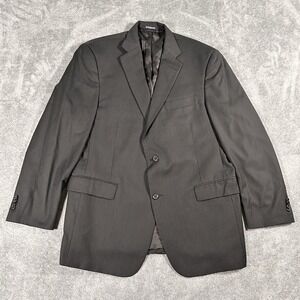 Hart Schaffner Marx 44R Black Pinstripe Blazer Sport Coat Made in USA Jacket